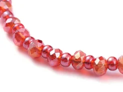 Bracelet à perles de verre - rouge irisé