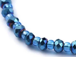 Bracelet à perles de verre - bleu irisé