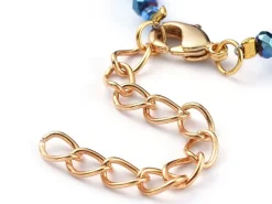 Bracelet à perles de verre - bleu irisé