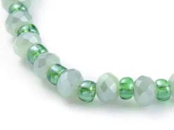 Bracelet à perles de verre - vert irisé