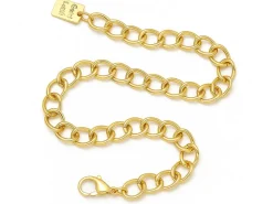 Bracelet chaîne gourmette en laiton doré à l’or fin – 21 cm