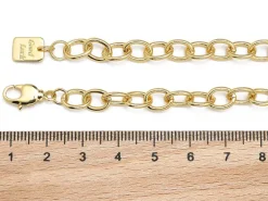 Bracelet chaîne gourmette en laiton doré à l’or fin – 21 cm