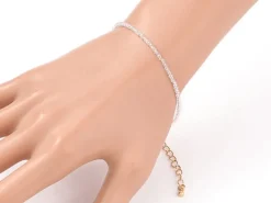Bracelet en perles facétées - blanc irisé