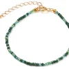 Bracelet en perles facétées - vert foncé