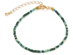 Bracelet en perles facétées - vert foncé