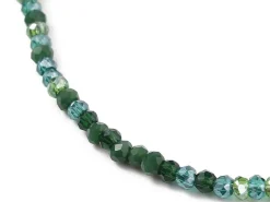 Bracelet en perles facétées - vert foncé