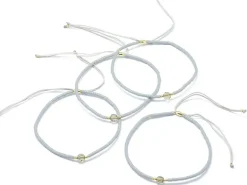 Bracelet en perles miyuki et quartz naturel - gris - ajustable