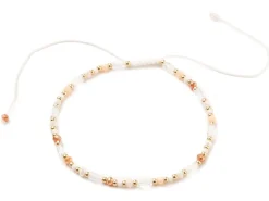 Bracelet fin en perles de verre - rose - taille ajustable