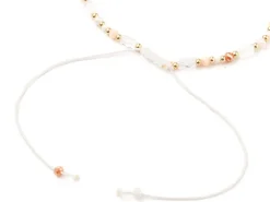 Bracelet fin en perles de verre - rose - taille ajustable