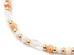 Bracelet fin en perles de verre - rose - taille ajustable