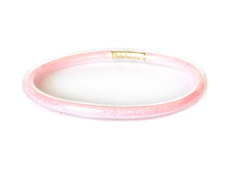 Bracelet jonc bouddhiste fantaisie - rose pâle - paillettes fines