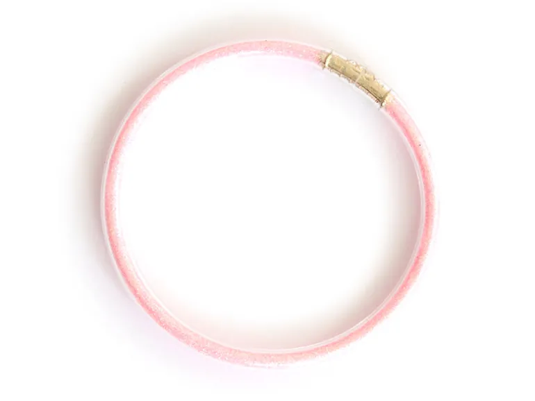 Bracelet jonc bouddhiste fantaisie - rose pâle - paillettes fines