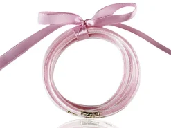 Bracelet jonc bouddhiste fantaisie - rose pâle - paillettes fines