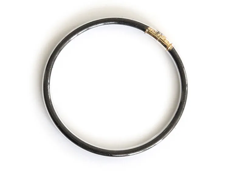 Bracelet jonc bouddhiste fantaisie - noir - paillettes fines