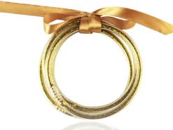 Bracelet jonc bouddhiste fantaisie - doré - paillettes fines