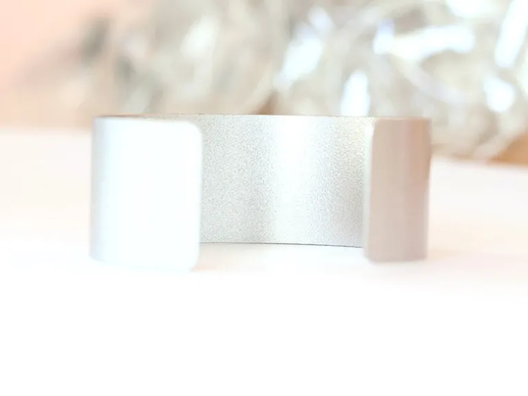 Bracelet manchette - 25 mm - couleur argent