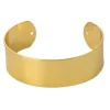 Bracelet manchette deux trous en laiton - 2 cm