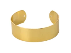 Bracelet manchette deux trous en laiton - 2 cm