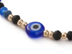 Bracelet perles œil bleu - porte bonheur - taille ajustable