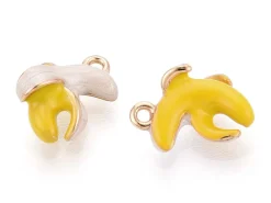 Breloque banane émaillée dorée