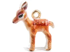 Breloque biche émaillée - doré