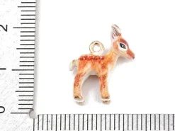 Breloque biche émaillée - doré