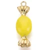 Breloque bonbon jaune - acier inoxydable 304 doré à l’or fin