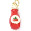 Breloque bouteille de ketchup - laiton doré à l’or fin