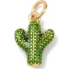 Breloque cactus vert - laiton doré à l’or fin