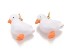 Breloque canard émaillé doré