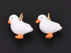 Breloque canard émaillé doré