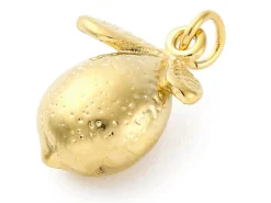 Breloque citron en acier inoxydable 304 doré à l’or fin