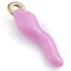 Breloque corne italienne en émail violet sur acier inoxydable 304 plaqué or