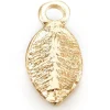 Breloque feuille - doré à l'or fin 18k - 10,5 mm