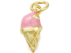 Breloque glace émaillée en laiton doré à l’or fin