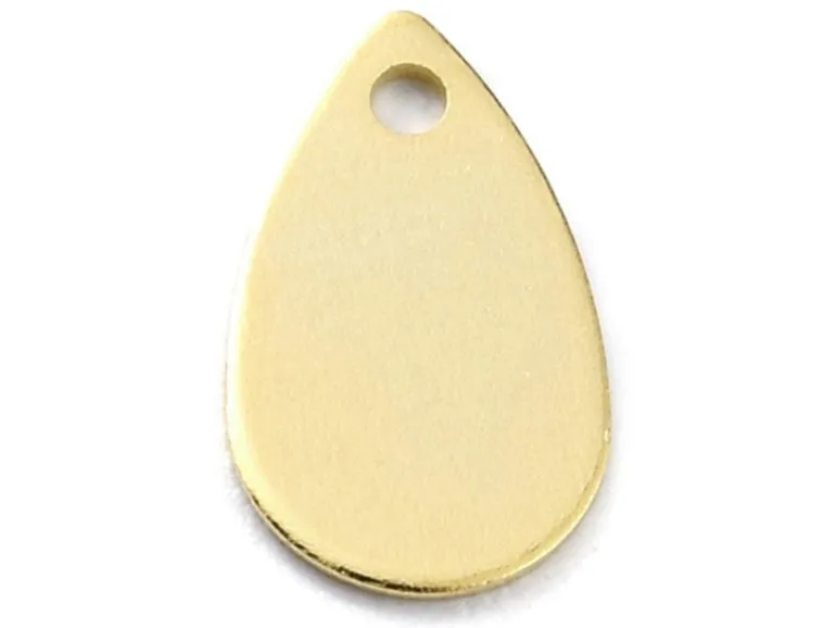 Breloque goutte - laiton - doré à l'or fin 24k - 10 mm