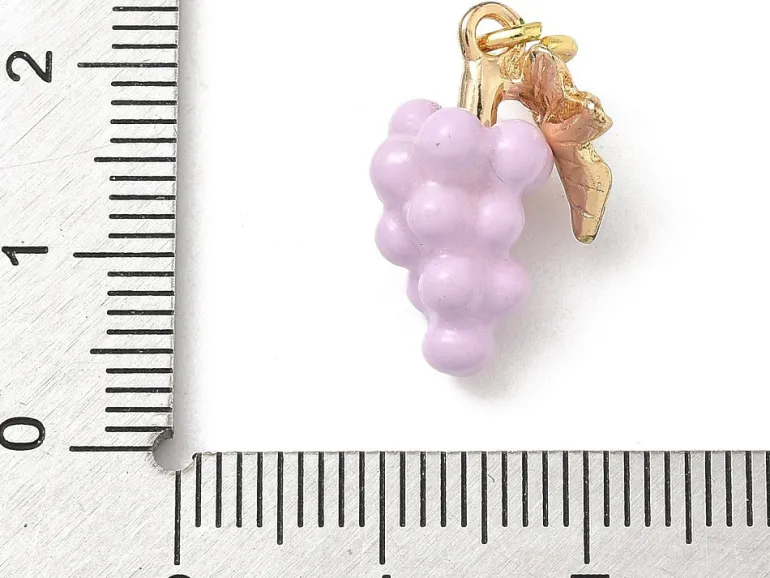 Breloque grappe de raisin émaillée - laiton doré