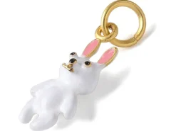 Breloque lapin 3D - laiton doré