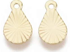 Breloque larme 10 mm - doré à l'or fin 18k