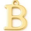 Breloque lettre B en laiton plaqué or 18 K