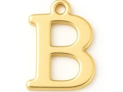 Breloque lettre B en laiton plaqué or 18 K