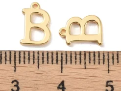 Breloque lettre B en laiton plaqué or 18 K