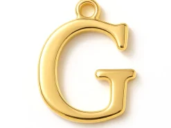 Breloque lettre G en laiton plaqué or 18 K