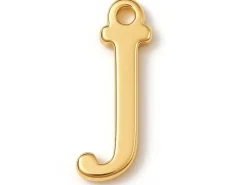 Breloque lettre J en laiton plaqué or 18 K