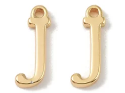 Breloque lettre J en laiton plaqué or 18 K