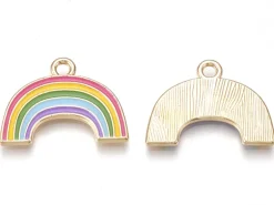 Breloque émaillée - arc-en-ciel - 18 mm