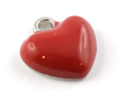 Breloque émaillée - coeur rouge