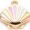 Breloque émaillée - Coquillage pastel multicolore
