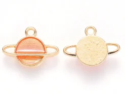 Breloque émaillée - Planète orange