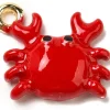 Breloque émaillée crabe rouge et doré